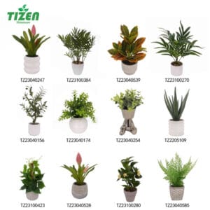 Tizen Wholesale Price Bonsai Plastic Artificial Pot Plants Outdoor Flower Pot For Decoration