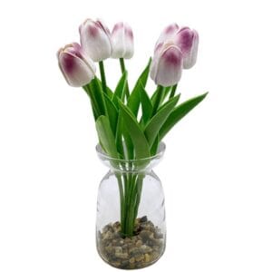 Wholesale Price Glass Pot Fake Bonsai Simulation Plants Artificial Flowers Potted For Mother Day Decoration