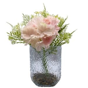 Tizen Wholesale Custom DIY Indoor Decoration Simulation Bonsai Artificial Green Plant And Flowers With Glass Pot