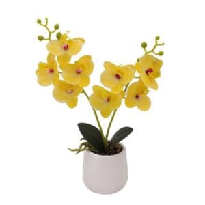 Tizen Popular Product Yellow Fabric Plant Artificial Flowers Potted For Indoor Wedding Room Decoration